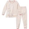 People Wear Organic Pigiama in cotone biologico Gatto - col. bianco a righe rosa