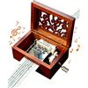 Cuzit Antico Vintage Telefono Carillon in Legno 15 Note Movement manovella Carillon DIY Make Yr Own Song Include a Punch, 14 Fogli Bianchi e 16 Music Paper Best Gift