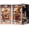 CUTEBEE Book Nook Kit - Casetta di bambole in miniatura DIY in stile giapponese d'inverno, Decorazione per libreria con luci LED per adulti e adolescenti, Regalo per la famiglia (Kyoto Snow Whisper)