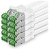 1aTTack.de Cat.7 Cavo di Rete 1m - Bianco - 10 Pezzi - Ethernet LAN Cat.7 SFTP Spina RJ45 Cat6a 10 Gbit/s Compatibile con Cat5 Cat6 Cat6a Cat8 per Switch Router Modem Patchpanel