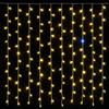 ETTROIT Tenda Luminosa 200 LED, 2Mt, Luce Giallo, Cavo Bianco, IP65, Prolungabile, Effetto Flash , Con fili uniformi da 2 metri , ghirlanda nataliza, negozi, balcone natale