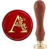 CRASPIRE Timbro Sigillo di Cera Iniziali Un Timbro Sigillante Vintage Classico 30mm/1.18inch Timbro Sigillante Testa In Ottone Rimovibile con Manico In Legno per Inviti Regalo Biglietti D'Auguri Wrap