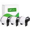 Molabel Etichette per indirizzi DK-22205 DK2205, confezione da 3 rotoli (infinite), 62mm x 30,48m, compatibili con Brother QL-500, QL-500A, QL-500BS, QL-500BW
