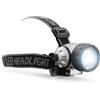Eaxus® Lampada frontale con 7 LED - lampada da lettura/torcia frontale con 3 modalità di illuminazione, inclusa batteria 3X AAA, nero