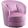 Atlantic Home Collection Poltrona Colin, 360 gradi, poliestere, velluto, rosa, LxPxA: 84 cm x 85 cm x 84 cm