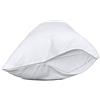 Precoco Set di 2 federe per cuscini queen size, 100% cotone, bianche, con 600 fili, federe stabili con cerniera nascosta, per qualità alberghiera, 20 x 30 cm