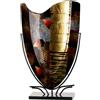 Gilde Vaso da pavimento Dixion, in vetro, nero, altezza 57 cm x larghezza 35 cm, dipinto a mano e non impermeabile