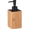 WENKO Dispenser sapone Padua - Dispenser sapone liquido Capacità: 0.21 l, Bambù, 8 x 18 x 7 cm, naturale