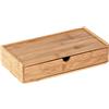 WENKO Scatola Terra - in bambù - con cassetto a scomparsa - per bagno, cucina e corridoio - per riporre gioielli, cosmetici, penne, smartphone, occhiali - dimensioni (L x A x P): 28 x 6 x 14 cm