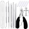 Gorvalin Kit di strumenti per unghie incarnite - Set pedicure in acciaio inossidabile con tagliaunghie, lima per trattamento e sollevatori per unghie spesse