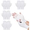 EQLEF 4 Coppie di Cotone Guanti Senza Dita, Guanti di Cotone Bianco per le Mani Asciutte, Guanto Idratante per Schermo Touch Spa Notturno