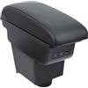 OYHCM Bracciolo Centrale per VW POLO Mk5 6R Vento 2002-2009, Doppio Scomparto, Pelle Nera, Facile da Installare, Accessorio Auto Personalizzato
