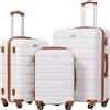 COOLIFE Set di valigie 3 pezzi per viaggi in famiglia, ABS+PC,guscio rigido