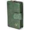 DONBOLSO® Prague - Portafoglio da donna in vera nappa con 10 scomparti per carte e protezione RFID I, Verde, XL, Moderno