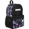 Fortnite Zaino scolastico per ragazzi, nero, grande, A4, multicompartimento, con tasche in rete e spallacci imbottiti regolabili, nero/viola