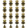 QUARKZMAN 16Pcs Testa Sferica Perno Vite Posteriore 7mm Testa Rotonda Bottone Nipple Rivetti Pelle per Fai Da Te Artigianato Pelle Borse Scarpe Cintura Riparazione, Bronzo