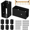 Mordx 8 Ganci per Travi Nascosti, Fangia Nascosta Luce nera per Ringhiera per Collegamento di 2" x 4" Pollici in Legno con Ringhiera pali in Legno, Robusto Ferro, Nero