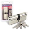 APECS Serratura a cilindro profilato, 85 (40/45) mm, per serratura porta d'ingresso con 5 chiavi, modello SM-85 (40/45)