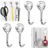 KARELLS Ganci Magnetici Extra Resistenti, 4 Pezzi Potenti in Neodimio - Calamite Con Ganci per Cucina, Camera da Letto, Ufficio - Argenteo