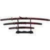 Il Semaforo SET KATANA WAKIZASHI TANTO ORNAMENTALI IN SETA ROSSA E NERA