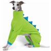 ESCCBOO Vestiti Whippet da levriero italiano, comodo costume da dinosauro in pile, tutina basica a collo alto (verde, S)