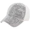 Naimo Cappello da baseball da donna con strass, regolabile, cappello da baseball da donna, con diamanti scintillanti, cappello estivo, bianco, Taglia unica