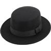 Upstore Cappello Fedora a tesa larga classico classico piatto cappello panama feltro chiesa derby cappello con fascia per donne uomini, Nero , M
