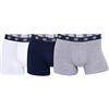 CR7 Boxer/pantaloncini da uomo con logo CR7 di Cristiano Ronaldo, confezione da 3, tinta unita 1 bianco + 1 nero + 1 grigio. XL
