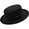 Upstore Cappello Fedora Pork Pie Cappello in Feltro per Uomo e Donna, Nero, M