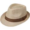 Upstore Cappello Fedora in Paglia Classico Panama Trilby Estivo Cappello da Sole con Tesa Corta per Uomo Leggero Traspirante per Viaggi Abbigliamento Casual, Beige, 56-58 cm