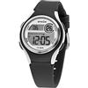 SINAR XE-64-1 - Orologio da polso unisex per ragazzi e ragazze, al quarzo, 10 bar, con cinturino in silicone e luce nera e bianca, Nero , cinghia