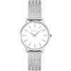 Breil, Collezione Caprice, Orologio Donna Solo Tempo in Acciaio Lucido, Quadrante Bianco Opaco con Indici a Cristalli, Bracciale Mesh in Acciaio, Chiusura con Fibbia Scorrevole, WR 3 ATM, Cassa 26 mm