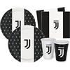 Isola Party Kit Festa di Compleanno Juventus per 16 Persone Eco-Friendly (16 Piatti ⌀ 23 cm, 16 Bicchieri 266 ml, 20 Tovaglioli 33x33 cm)