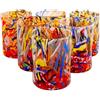 MurArt Bicchieri di Murano DECORO MG Set 6 Bicchieri da 400 ml Alt 12CM In Vetro soffiato, Lavorato a Mano artigianalmente Made in Italy B1