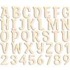 Longan Craft 124 lettere maiuscole in legno per artigianato, 5 cm, non finite, lettere maiuscole in legno, numeri piccoli, lettere in legno per nomi di bambini, pittura fai da te, arti per bambini, ortografia
