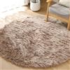 ORINOVA Tappeto Peloso Beige Rotondo 150 cm Scendiletto Rug Camera da Letto Tappeti Morbido Lavabile in Lavatrice Moderno Salotto