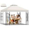Qdreclod Telo di Ricambio per Gazebo 3x3 m, Copertura Impermeabile Doppio Strato con Protezione UV 95%, Tessuto 300D PA, Facile da Montare per Giardino, Matrimoni, BBQ e Feste all'Aperto(Beige)