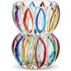Puremagics Vaso in vetro cristallo colorato dipinto a mano, alto 17,5 cm, vaso strutturato unico per fiori freschi e piante idroponiche, centrotavola decorativo moderno per tavolo da pranzo, tavolino da caffè e