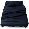 Blumtal Set di lenzuola - Set di 3 pezzi, lenzuolo con angoli per letto da 90, sopra 160 x 275 + 1 federa per cuscino 50 x 80 cm, blu scuro