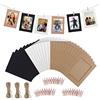 HONGXIN-SHOP - Cornice portafoto in carta per fai da te, con cornici per appendere album con clip in legno e iuta da parete, decorazione da 30 pezzi, 3 colori