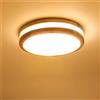 Pheashine Plafoniera LED Soffitto 24W, Lampada da Soffitto in Legno, 30CM Plafoniera Moderno per Camera da Letto, Cucina, Corridoio, Ufficio
