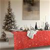 KP HOME Tovaglia Plastificata Rettangolare 300x140cm, Grande Oro Tovaglia Cerata Natalizia per Tavolo da 10 Posti, in PVC Facile da Pulire, Impermeabile, Antimacchia, con Motivo Fiocchi di Neve