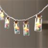 Lights4fun Set di 10 candele in vetro con pompon color pastello