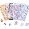 YUEXNKO Mini Puffy Stickers, Set of 6 Animali Adesivi Puffy, Adesivi 3D per Bambini, Children's Stickers 3D, Adesivo Bambini, Kawaii Animali e Pane, Self-adhesive, per Reward and Decoration
