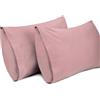 Lirex 2-Pack Federe per Cuscini, 100% Cotone Traspirante Federe Pillow Covers, 50 x 91 cm, Rosa Pallido