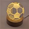 PixelLumens Lampada Cristallo 3D Palla da Calcio con Base in Legno - Luce Notturna LED Sportiva - Sfera di Vetro Incisa al Laser - Idea Regalo per Bambini, Calciatori e Tifosi - Decorazione Scrivania USB (CALCIO)