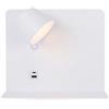 Alpinaluz Applique LED da Parete 6W Orientabile con USB e USB-C, CCT 3000K/4000K/6000K, Mensola Integrata in Acciaio e Faretto in Alluminio, Lampada da Lettura IP20 (Bianco - Sinistra)