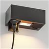 ledscom.de Presa a muro WAST per esterni, IP44, a 2 ingressi, antracite, incl. downlight LED, 430lm, bianco caldo