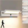 KUKAK Lampada da parete a LED per esterni con sensore di movimento,36W applique da esterno impermeabile IP65 3000K bianco caldo,Luci da Parete con pannello orientabile a 350° per giardino e terrazza,bianco