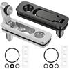 ANOMM 2PZ Accessori per Zippo Accendini, Guarnizione per Inserto, Pezzi di Ricambio Kit con Feltro di Cotone, Set Accessori in Metallo Contro Evaporazione, Base in Metallo per Accendino (Argento+Nero)